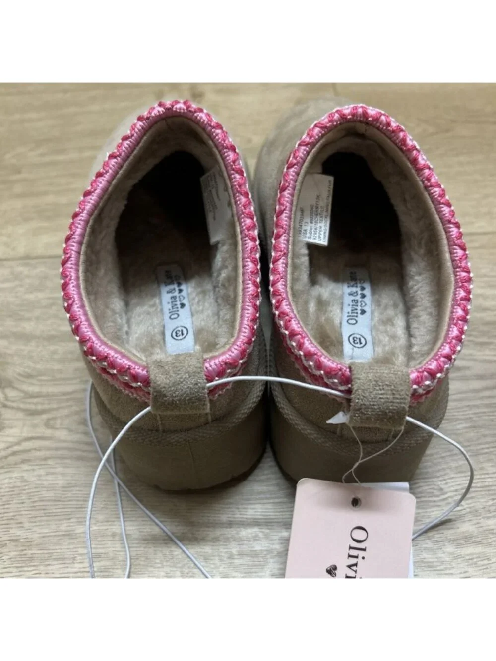 Olivia & Kate Girl’s Slip-On Taupe Wedge Shoes Size 13 Brand New No Box - Picture 5 of 6